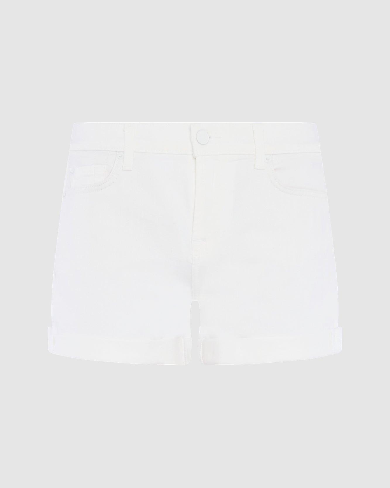 Broken Twill Mid Roll Short In White Product Image