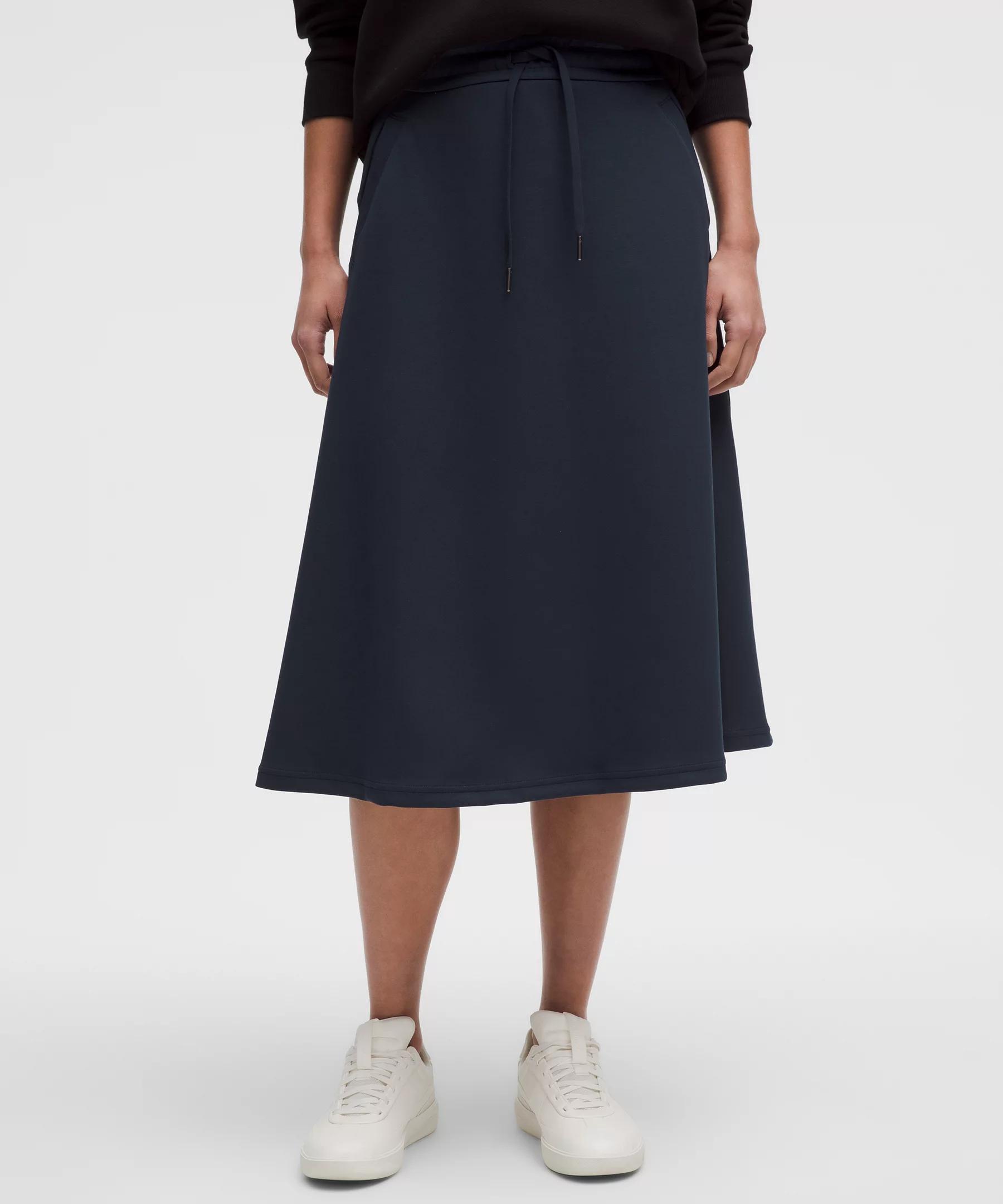 Modal-Blend High-Rise A-Line Midi Skirt Product Image