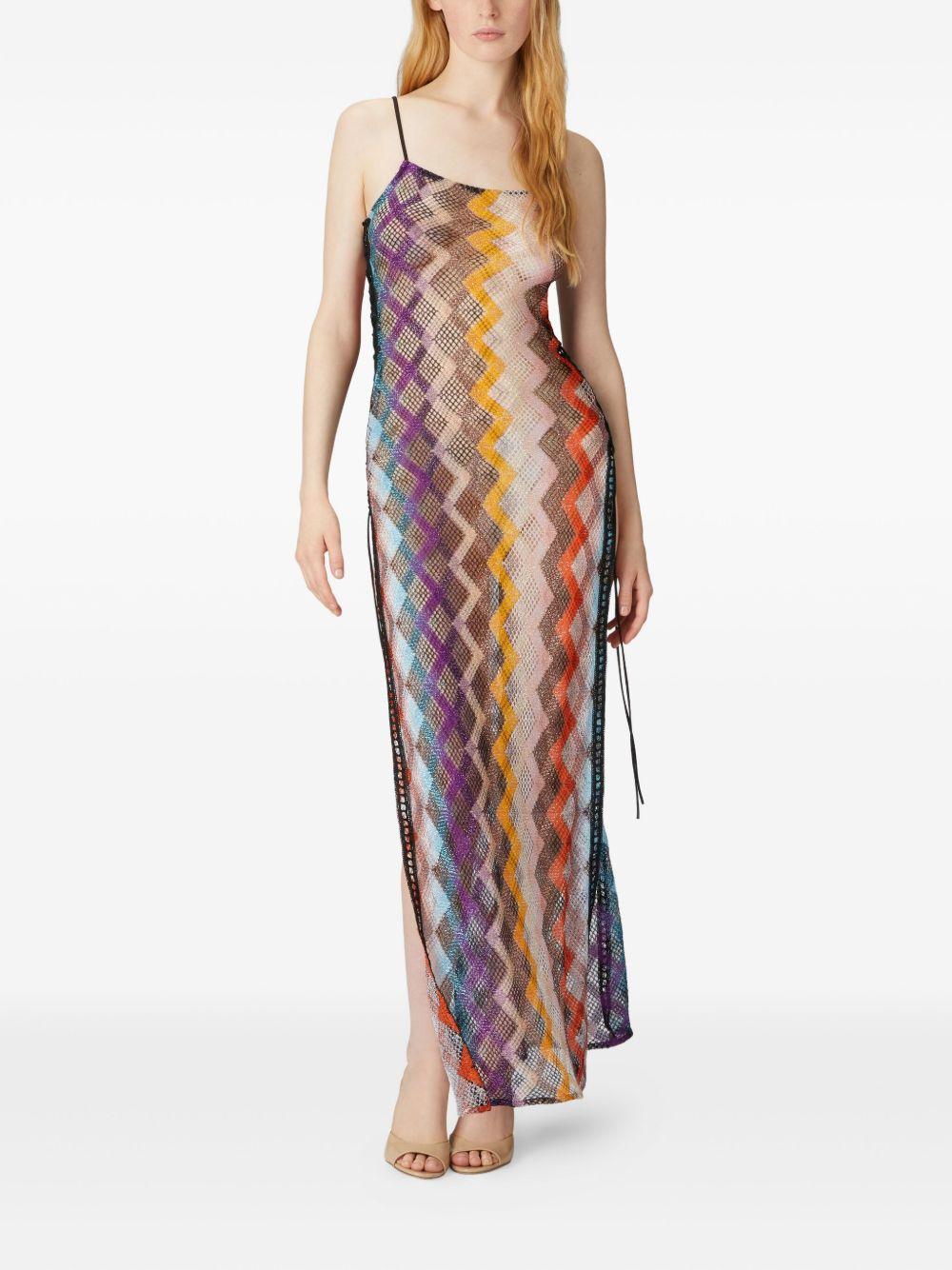 zigzag-pattern midi dress Product Image