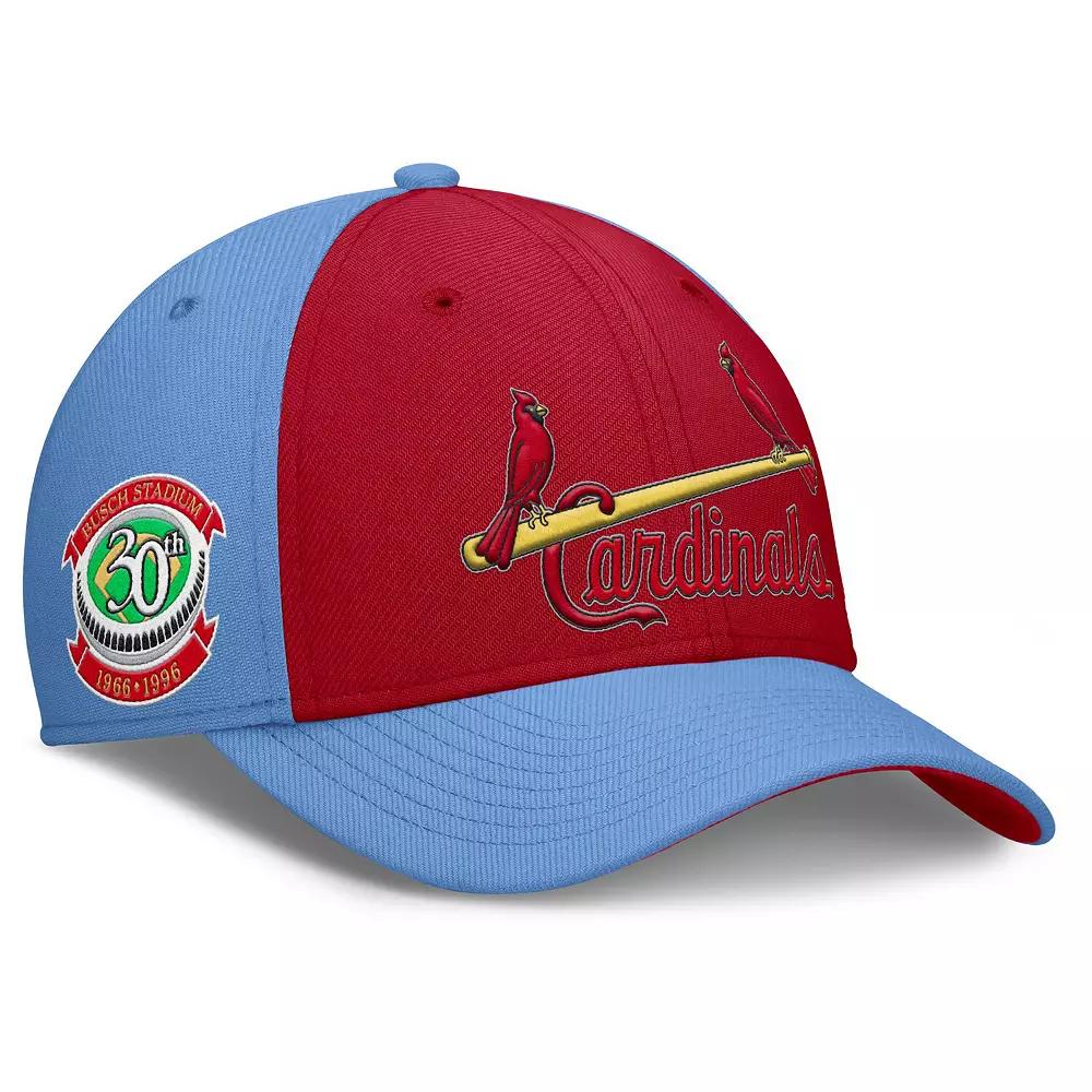 Men's Nike Light Blue/Red St. Louis Cardinals Rise Swoosh Performance Flex Hat, Size: Medium/Large Product Image