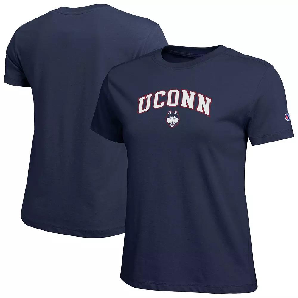 Women's Champion Navy UConn Huskies Arched Over Logo T-Shirt,  Product Image