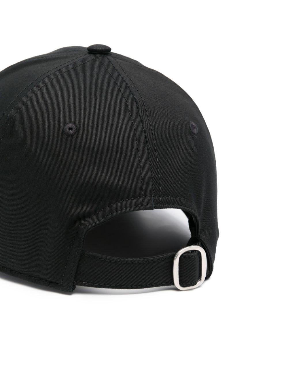 OFF-WHITE Arrow Brand-embroidered Cotton-twill Baseball Cap In Black White Product Image