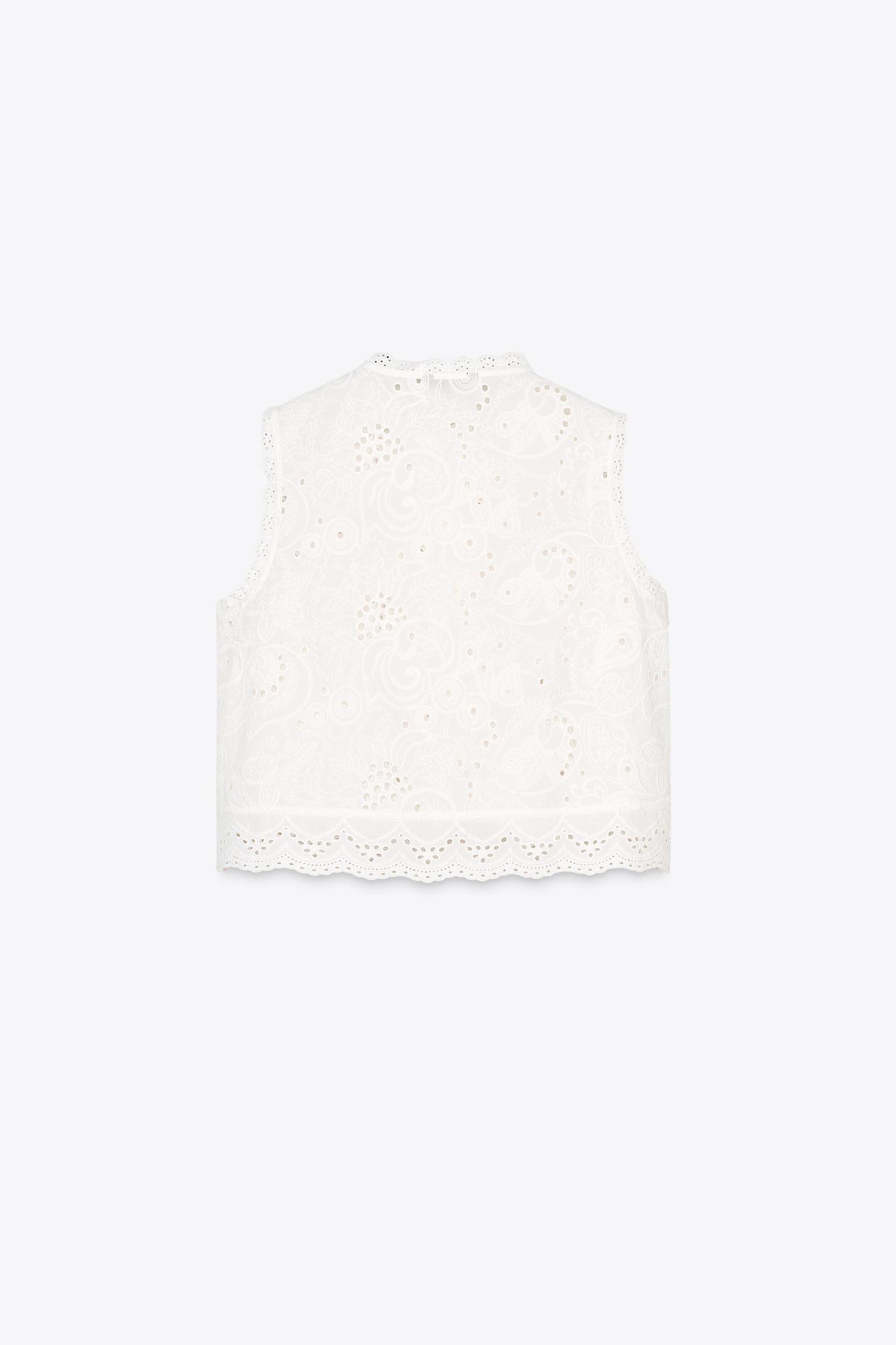 EMBROIDERED EYELET TOP Product Image