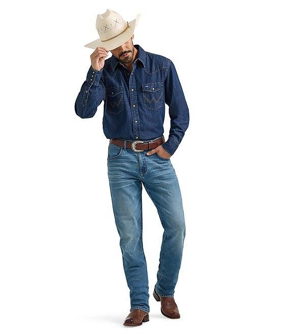Wrangler® Long Sleeve Denim Western Shirt Product Image