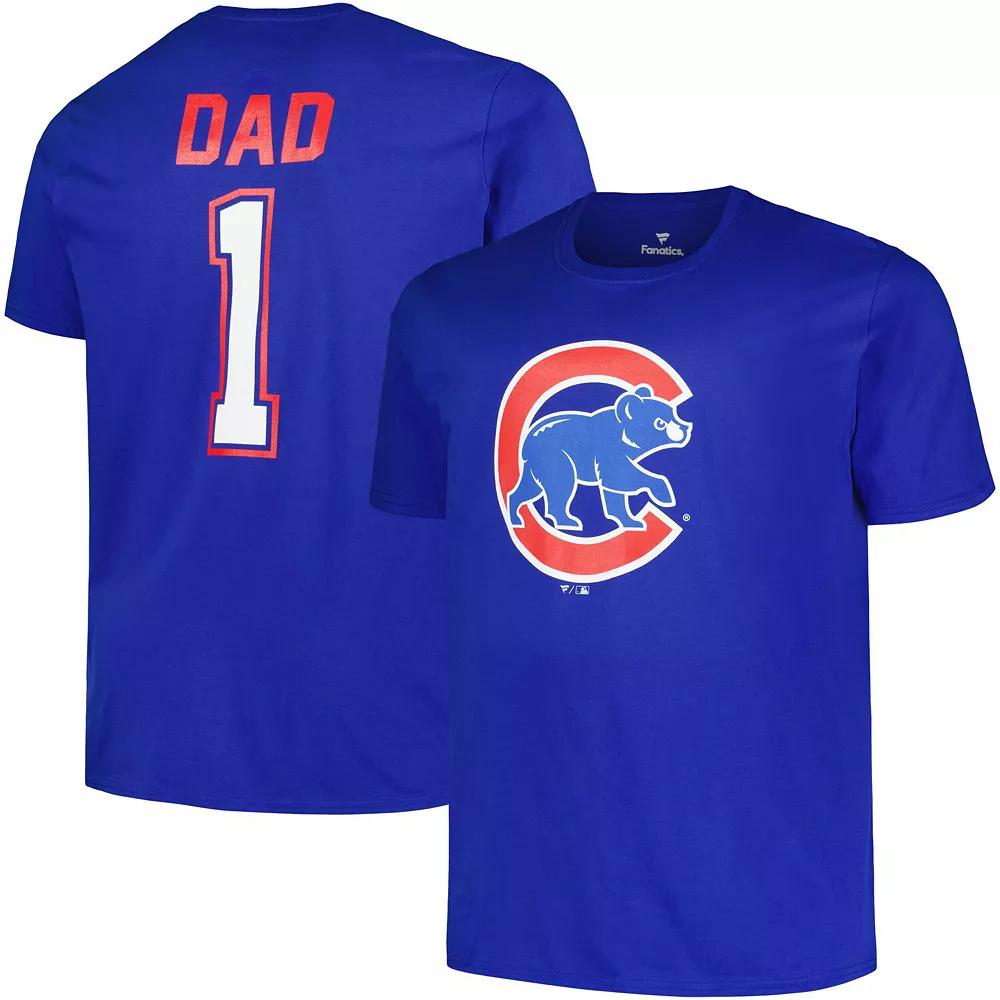 Men's Profile Royal Chicago Cubs Big & Tall #1 Dad T-Shirt, Size: 3XB, Blue Product Image