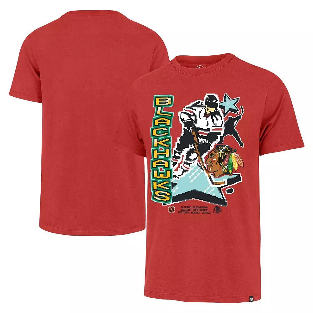 Men's '47 Red Chicago Blackhawks Lamp Lighter Franklin T-Shirt,  Product Image