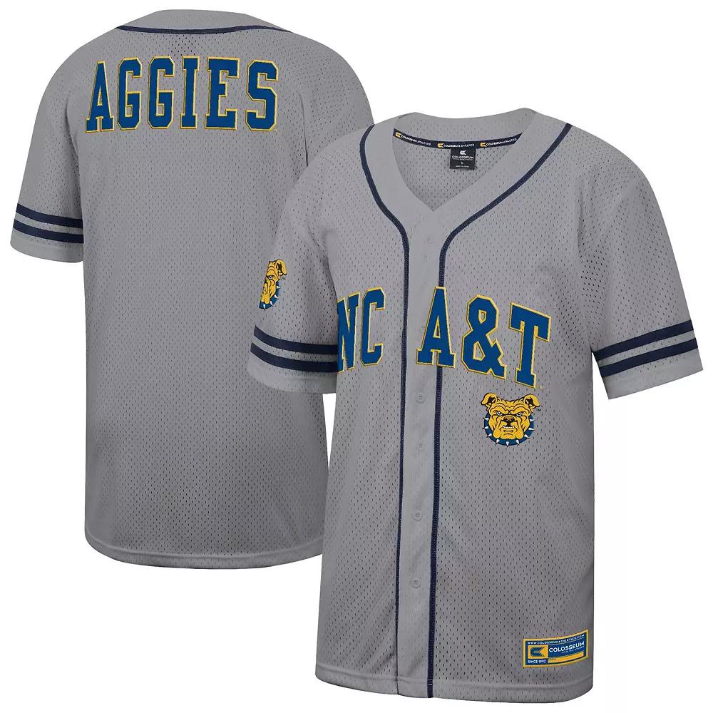 Men's Colosseum Gray North Carolina A&T Aggies Free Spirited Baseball Jersey,  Product Image