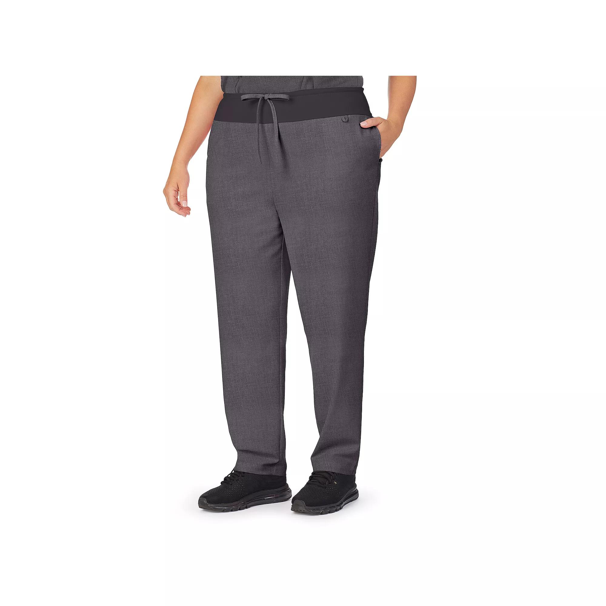 Plus Size Cuddl Duds Scrubs Classic Pants, Womens Navy Grey Product Image