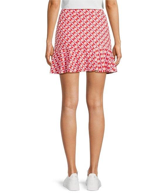 J.McLaughlin Geometric Print Catalina Cloth Knit Ruffled Hem Pull-On Skort Product Image