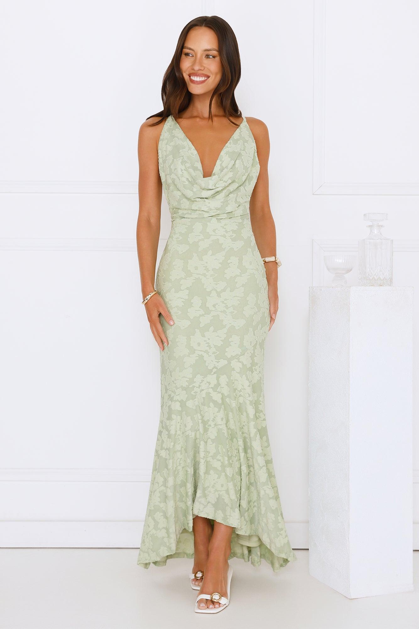 Pretty Haze Maxi Dress Sage Product Image