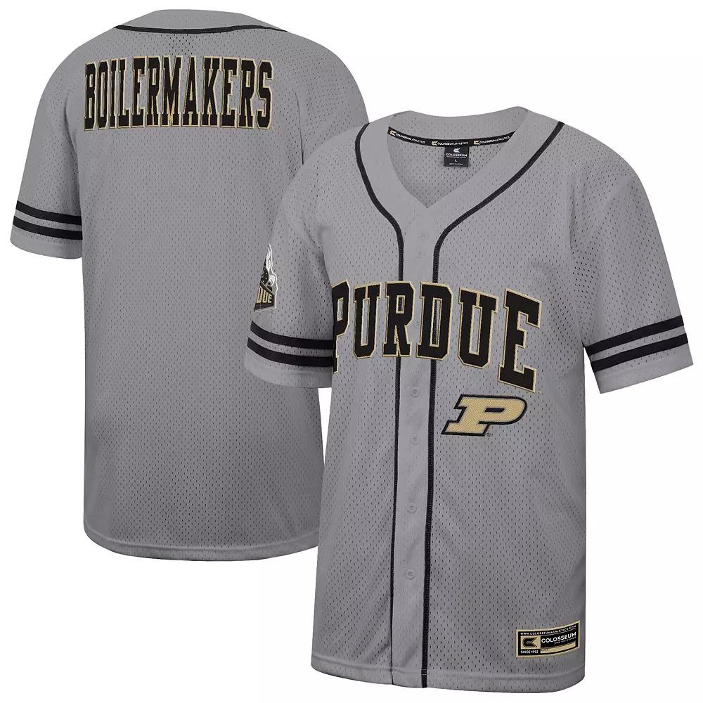 Men's Colosseum Gray Purdue Boilermakers Free Spirited Baseball Jersey,  Product Image