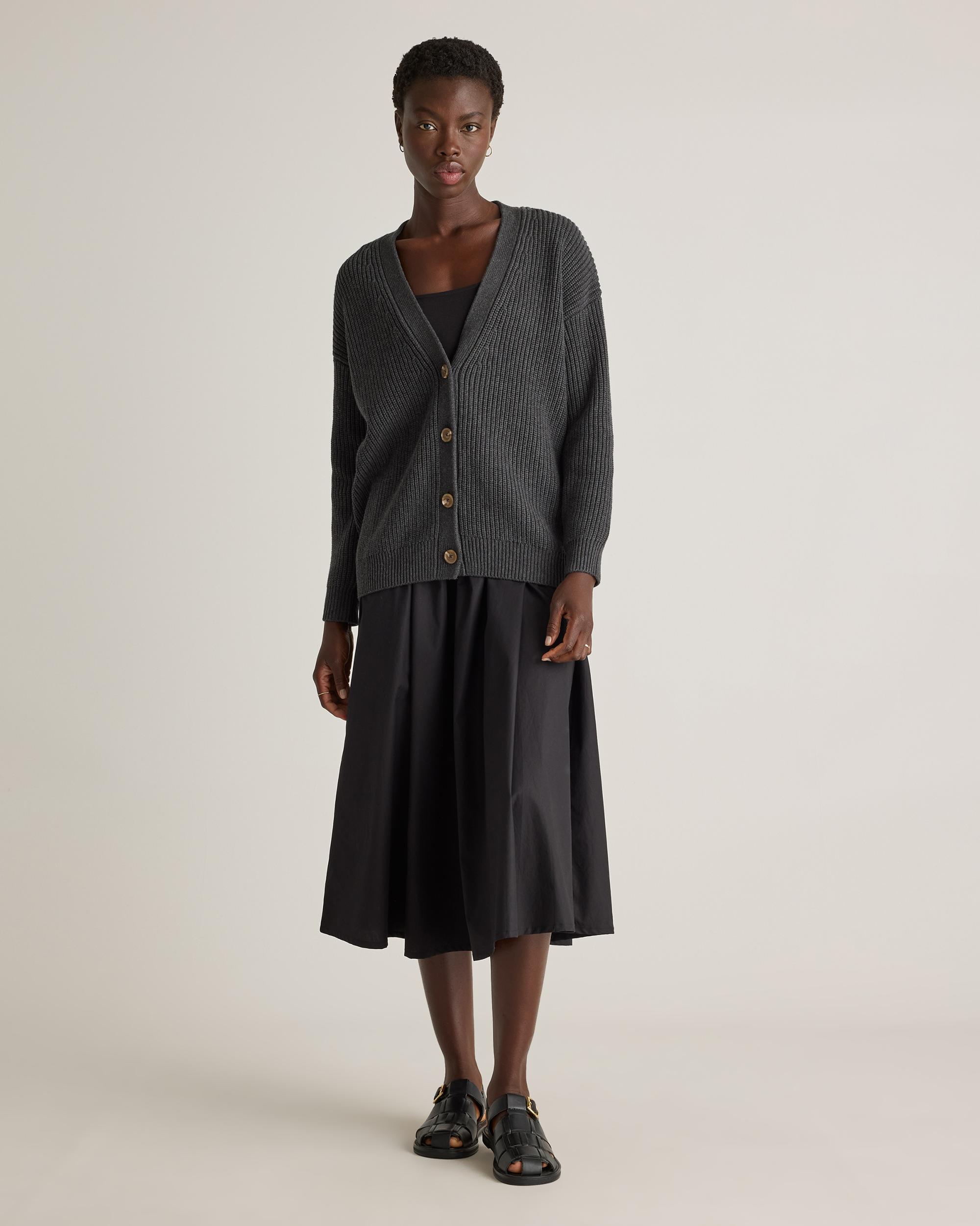 Quince | Women's Oversized Boyfriend Cardigan Sweater Size XS, Organic Cotton Product Image