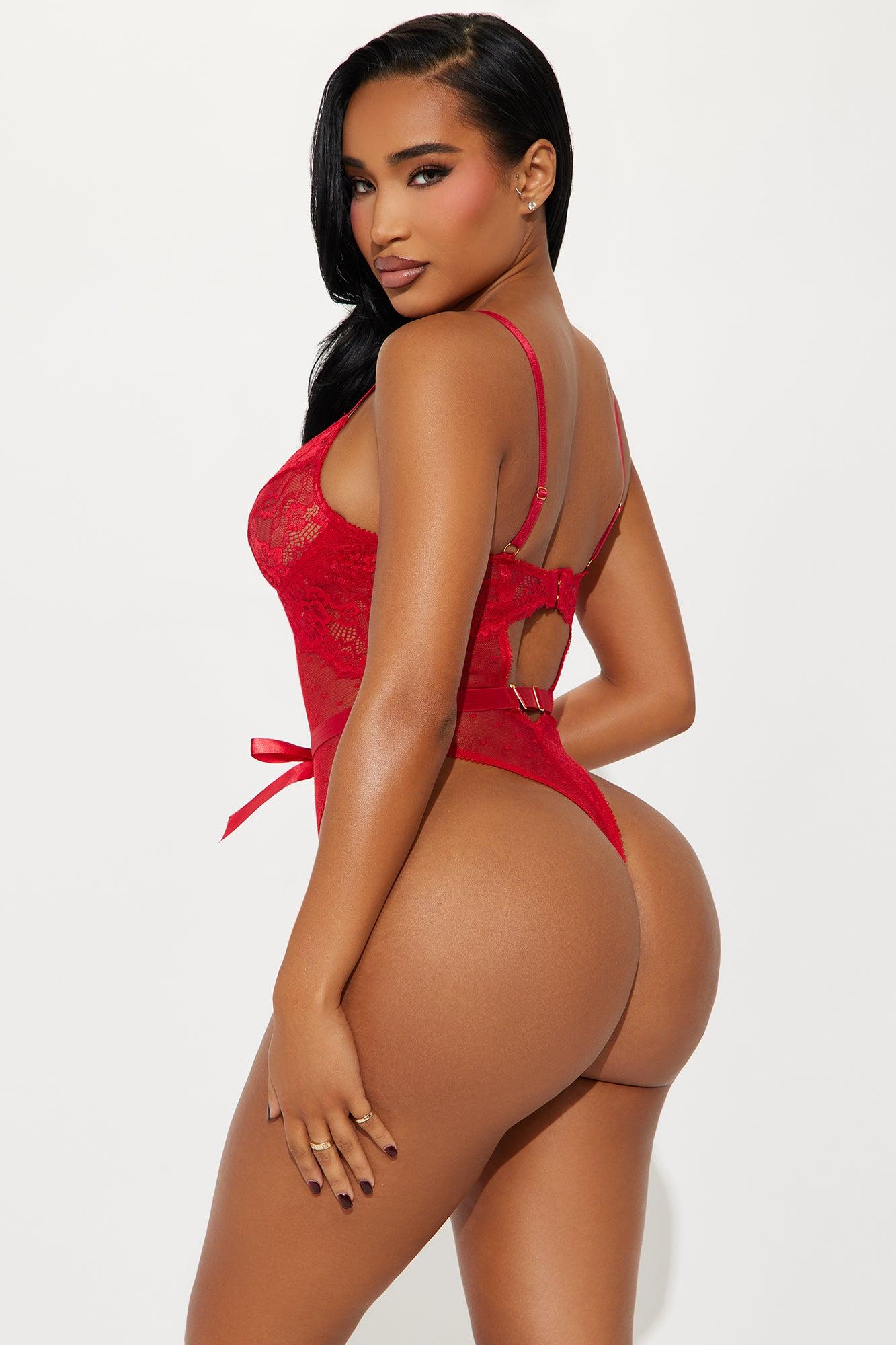 Souls Tied Lace Teddy - Red Product Image