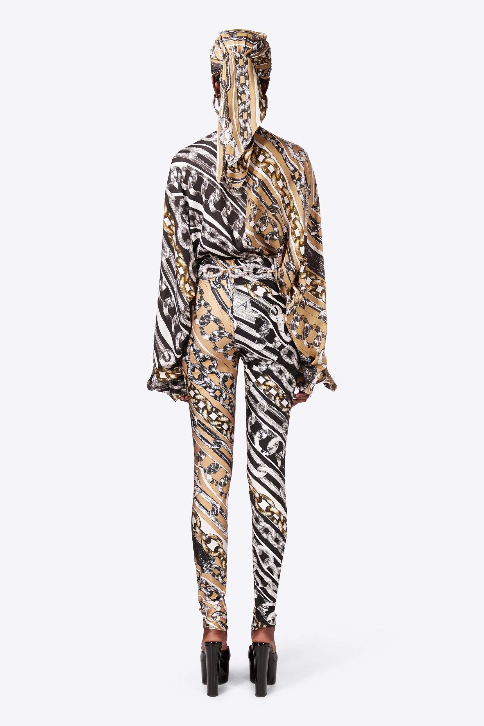 Chain Printed Crystal Link Blouse Product Image