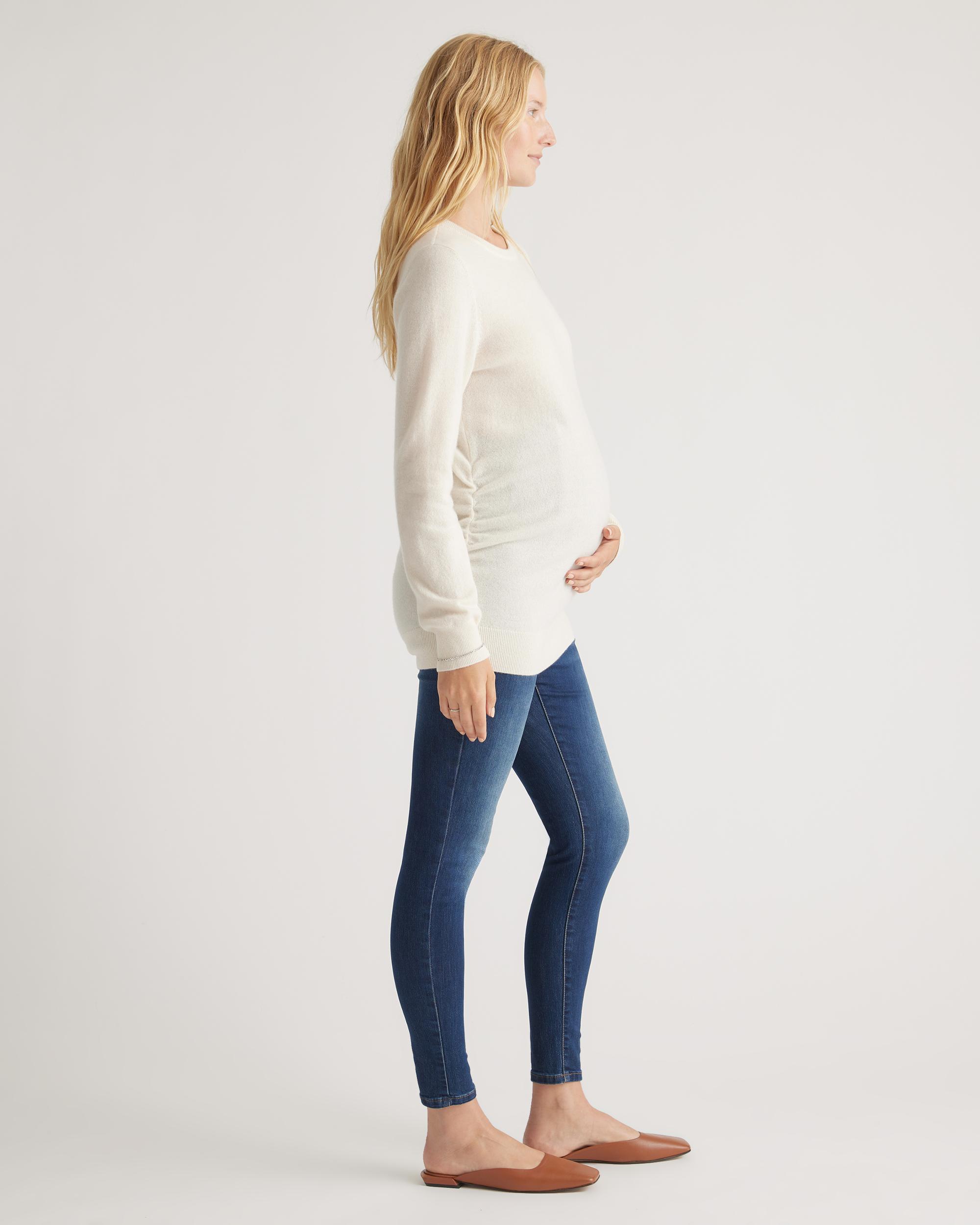 Quince | Women's Mongolian Cashmere Maternity Crewneck Sweater Product Image