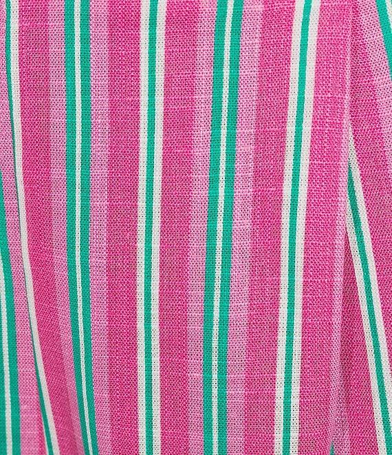 Copper Key Stripe Printed Linen Blend Coordinating Shorts Product Image