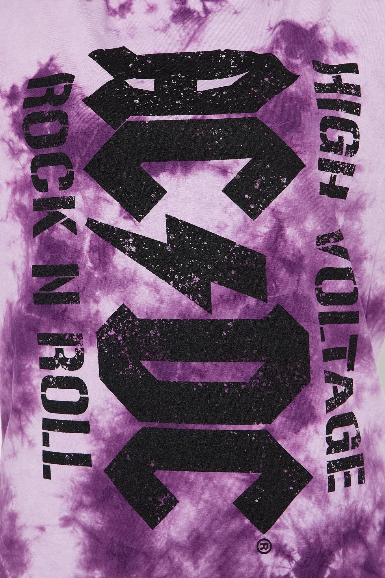 ACDC Vertical Tie Dye Oversized Tee - Purple Product Image