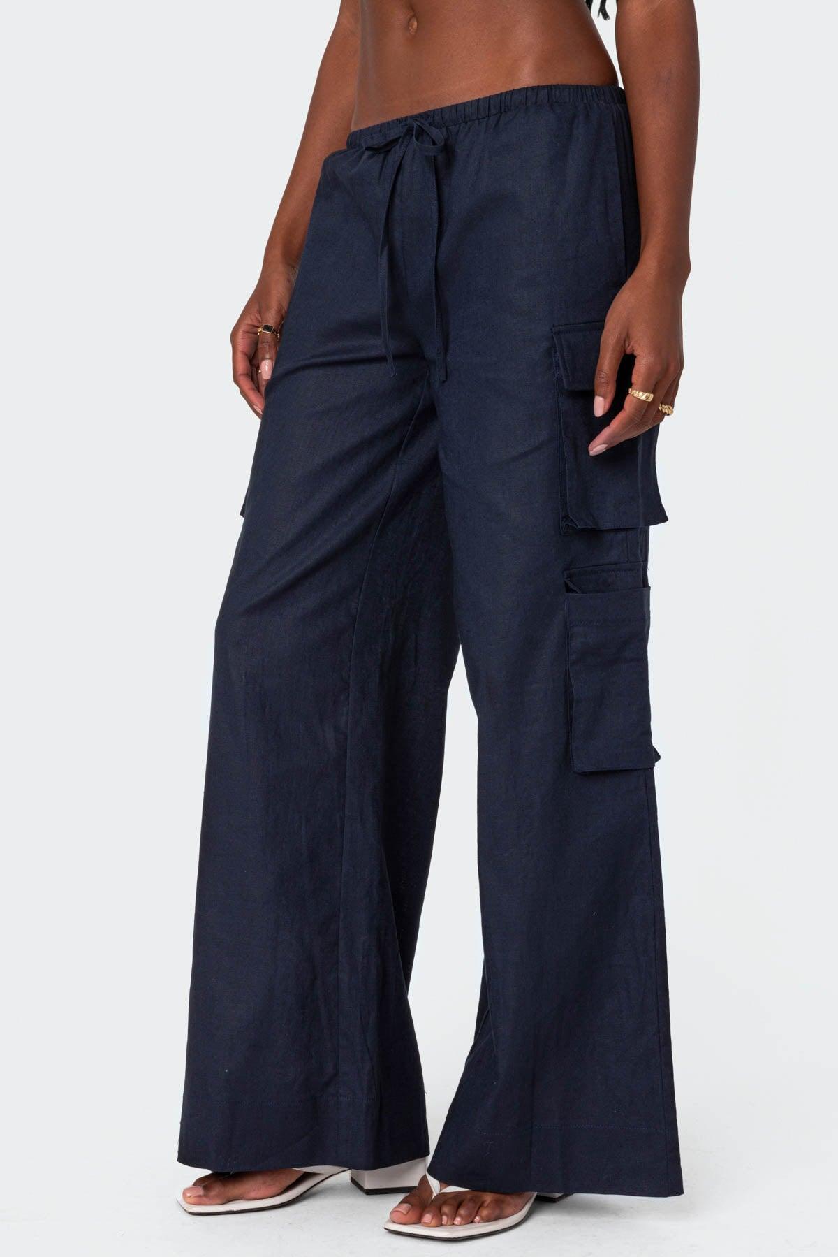 Bristol Linen Look Cargo Pants Product Image