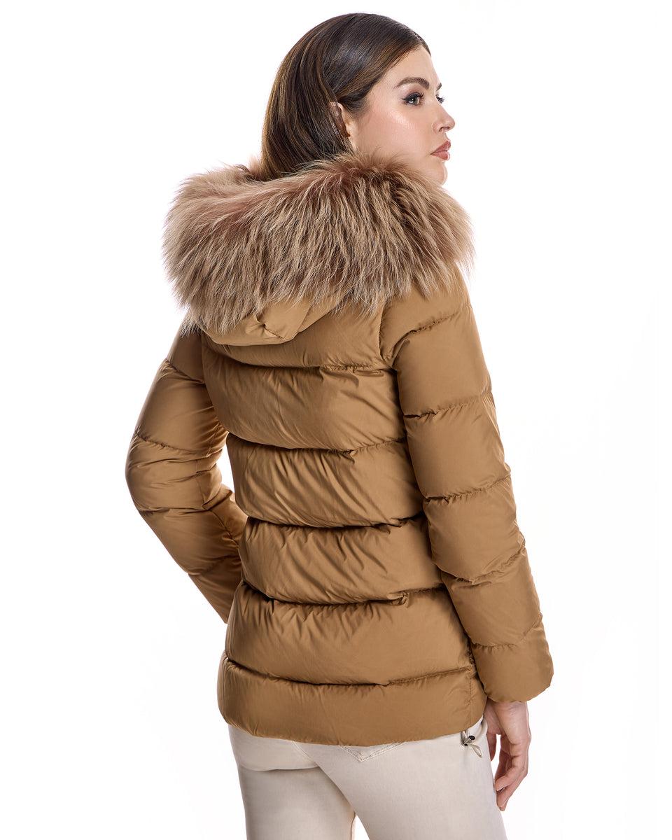 Polyester Jacket with Dyed Finn Raccoon Trimmed Hood Product Image