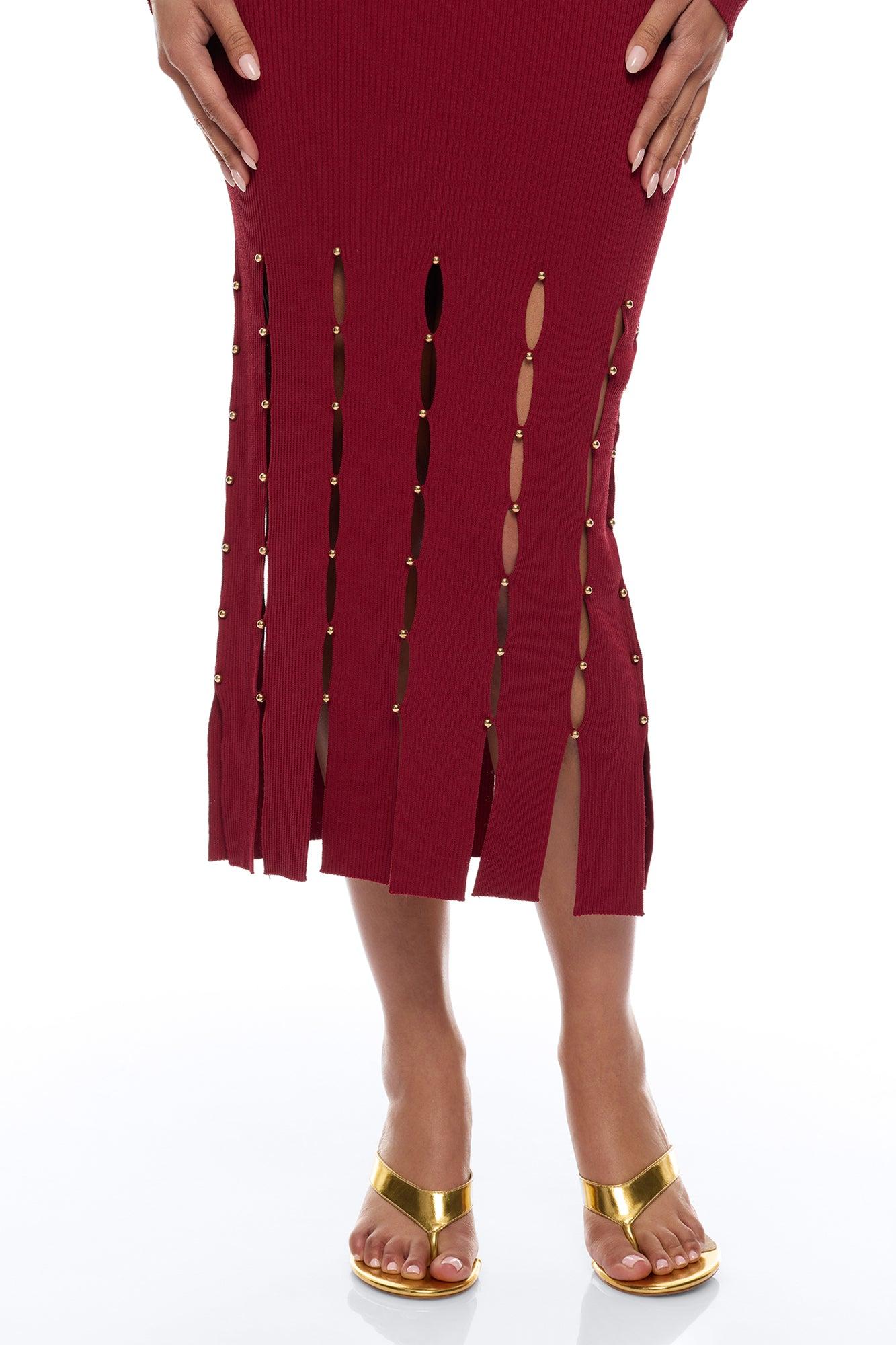 Maryna Cut Out Maxi Dress - Wine Female Product Image
