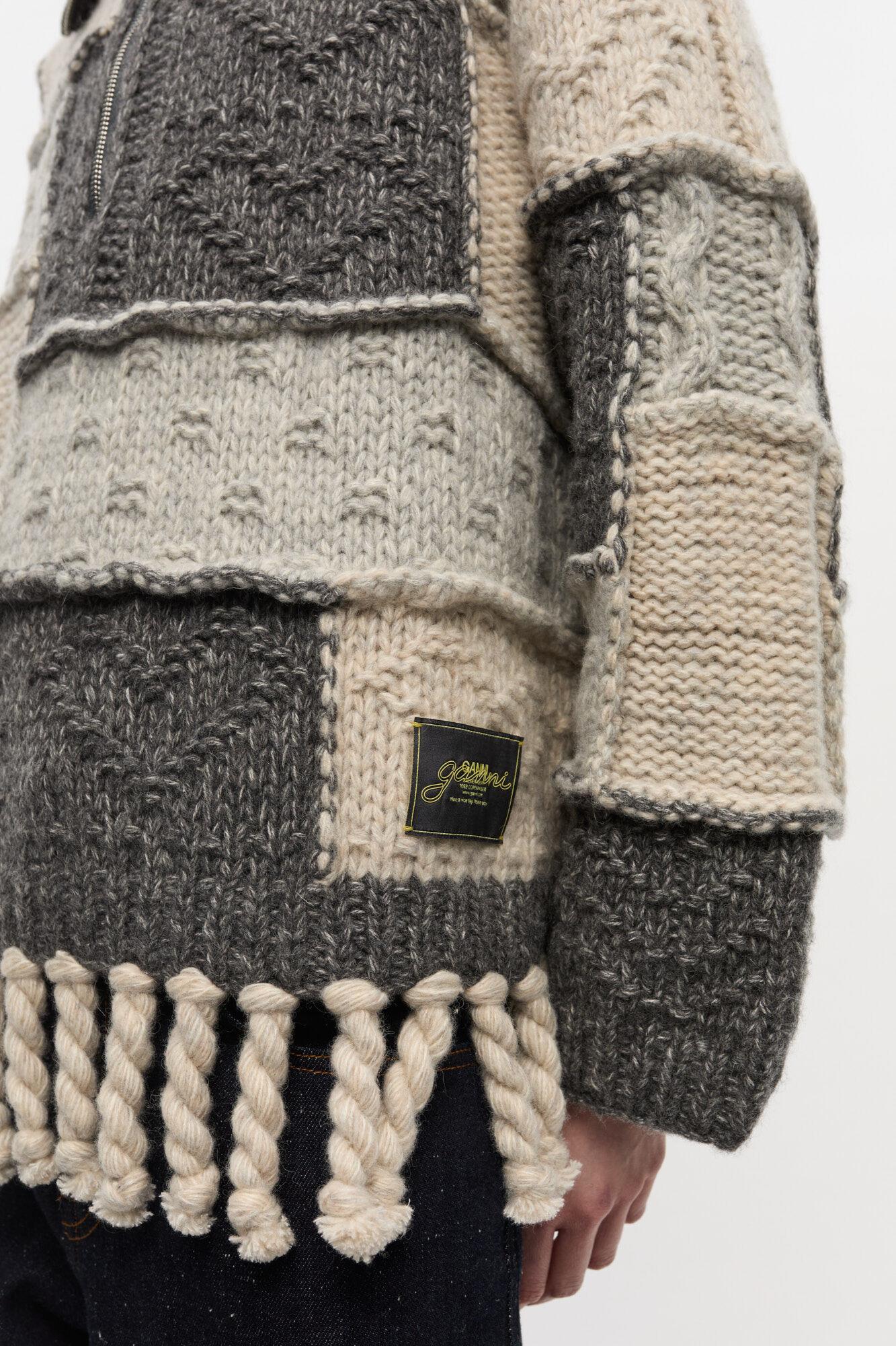 Patchwork Fringe Sweater Product Image