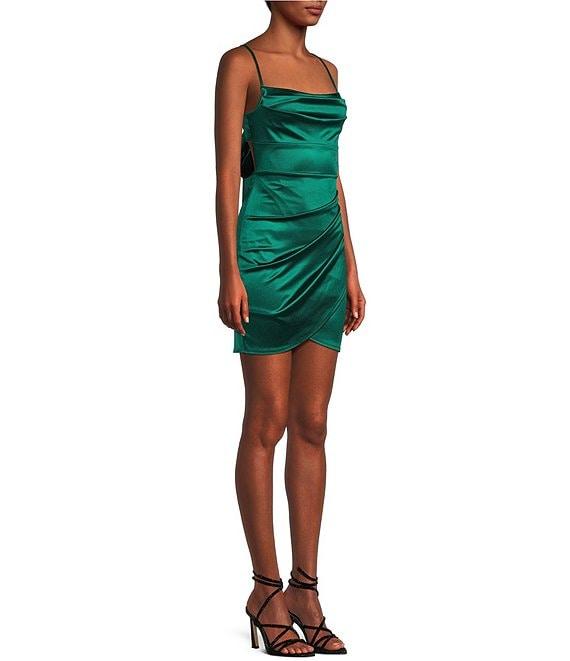 Honey and Rosie Square Neck Side Ruched Dress Product Image