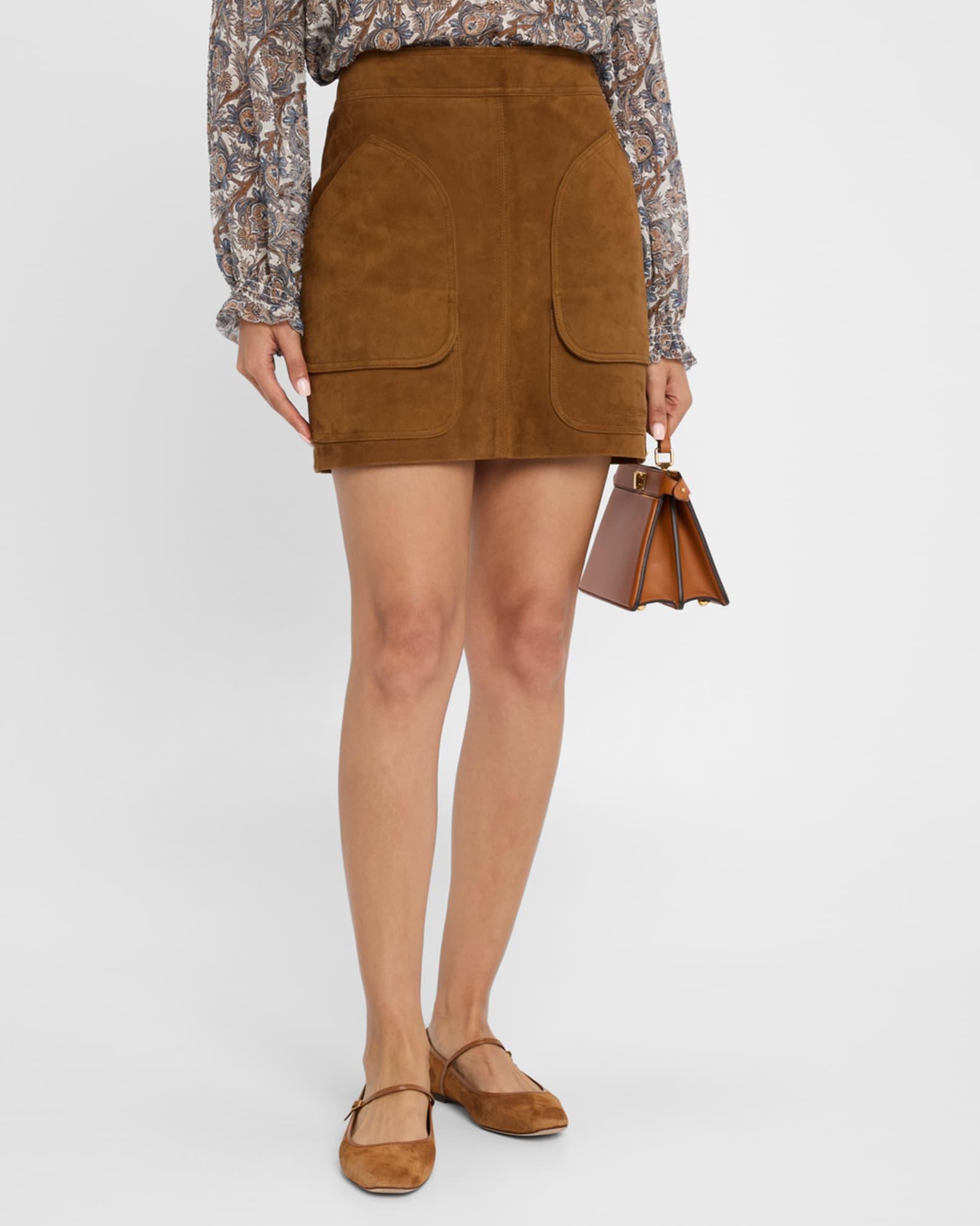 Norwood Suede Patch Pocket Mini Skirt Product Image