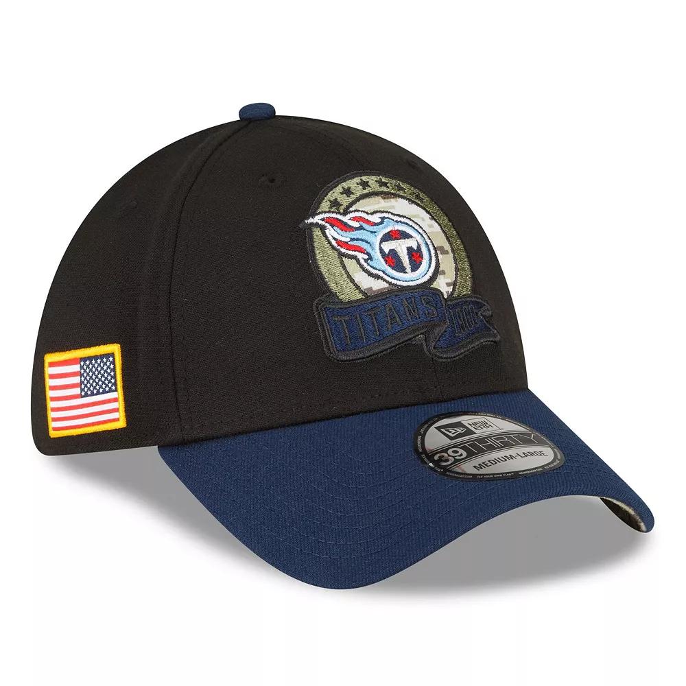 Men's New Era Black/Navy Tennessee Titans 2022 Salute To Service 39THIRTY Flex Hat, Size: Small/Medium Product Image