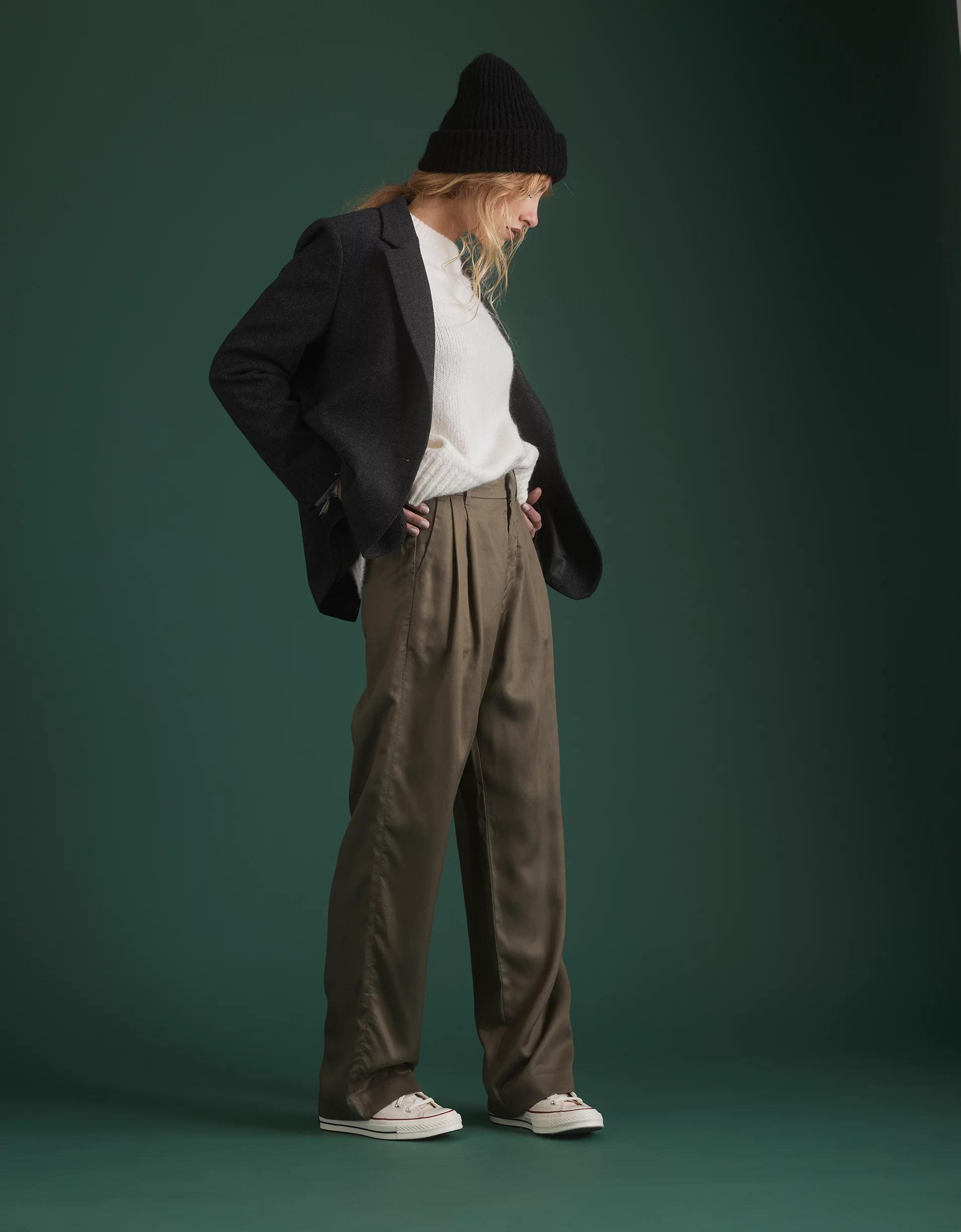 AE77 Premium Pleated Trouser Pant Product Image