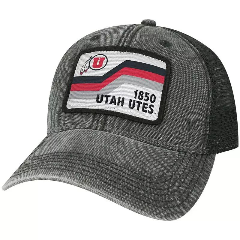 Men's Black Utah Utes Sun & Bars Dashboard Trucker Snapback Hat, Ute Black Product Image