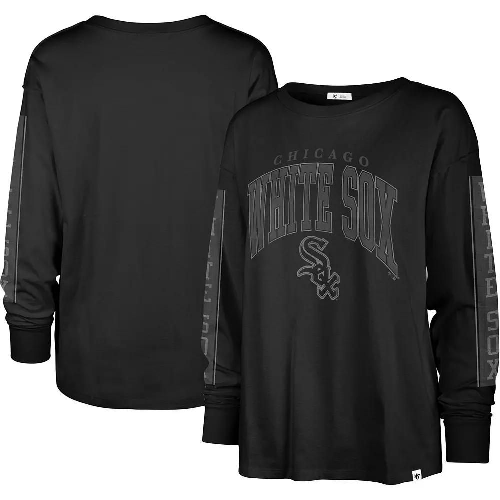 Women's '47 Black Chicago White Sox Statement Long Sleeve T-Shirt,  Product Image