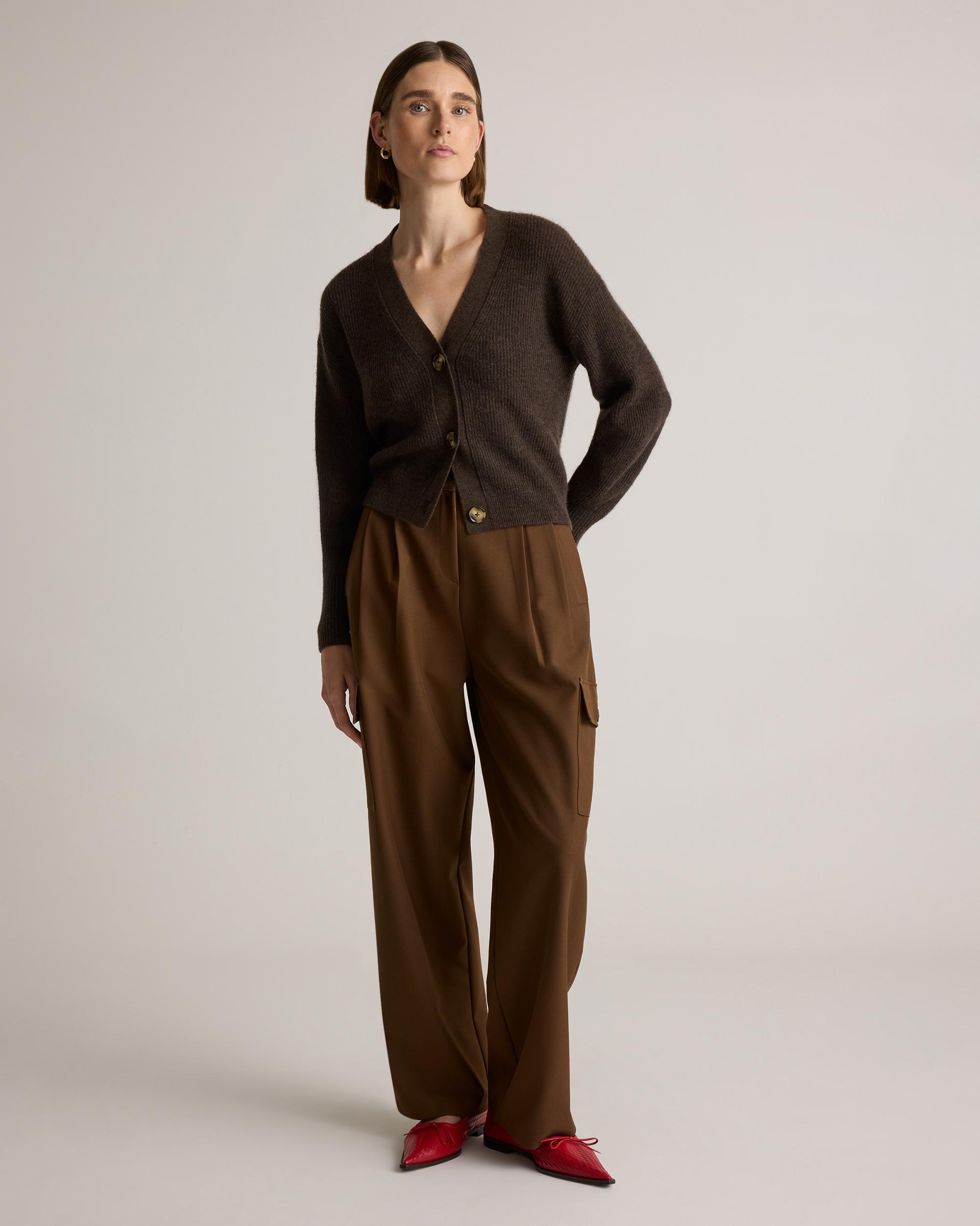 Quince | Women's Baby Alpaca-Wool Cropped Cardigan Sweater Product Image