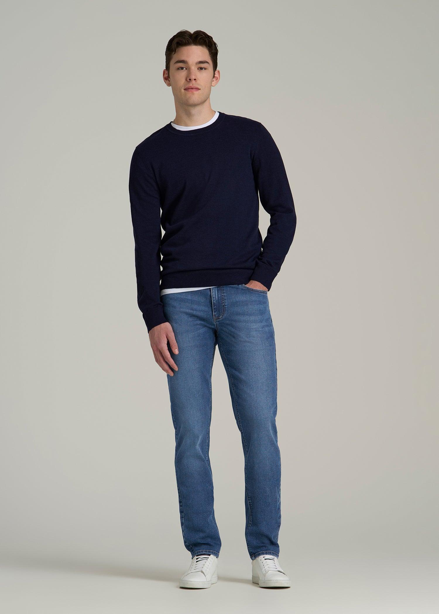 Dylan Slim Fit Jeans for Tall Men in Classic Mid Blue Male Product Image