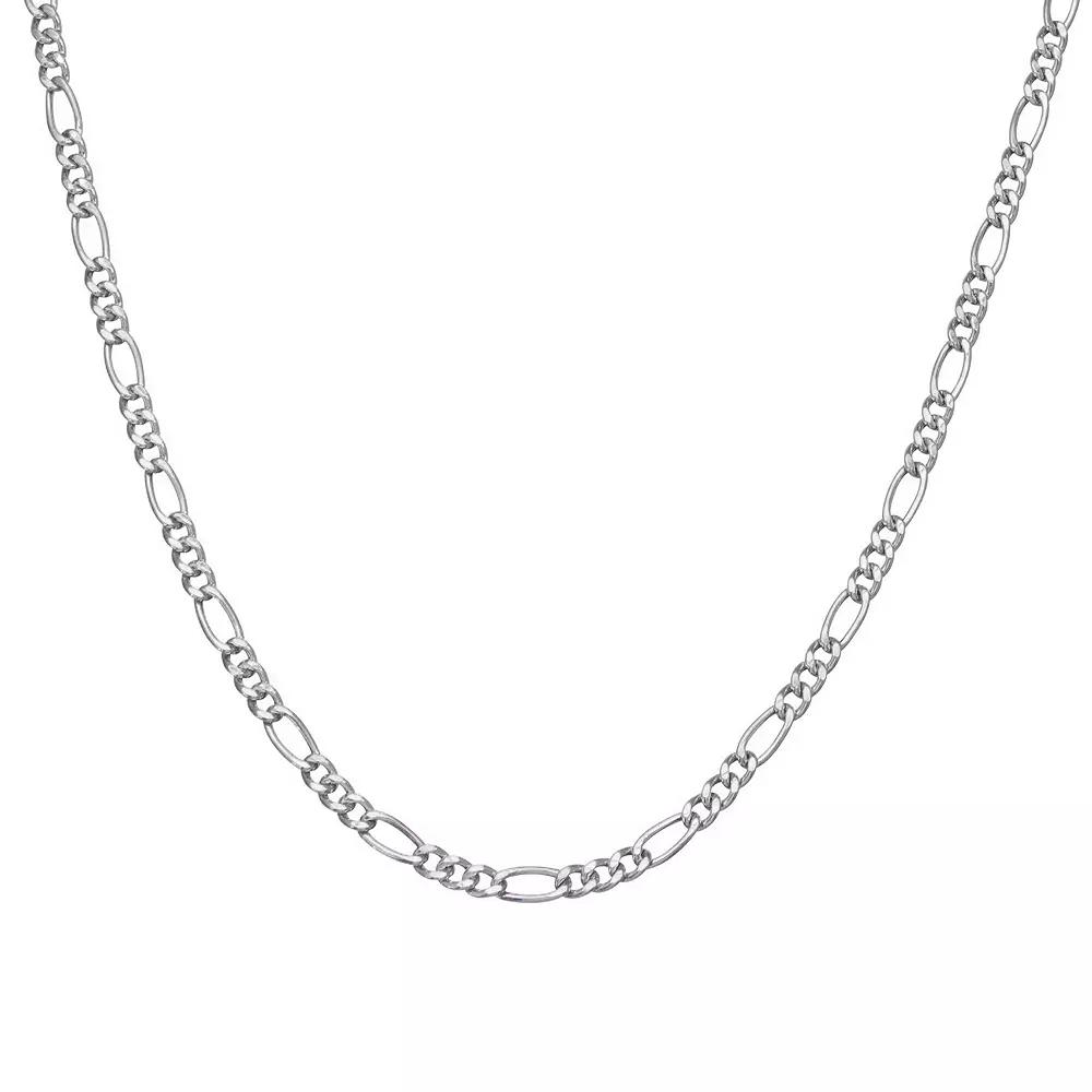 Giorgio di Vicenza Sterling Silver Men's Figaro Chain Necklace, Size: 24" Product Image