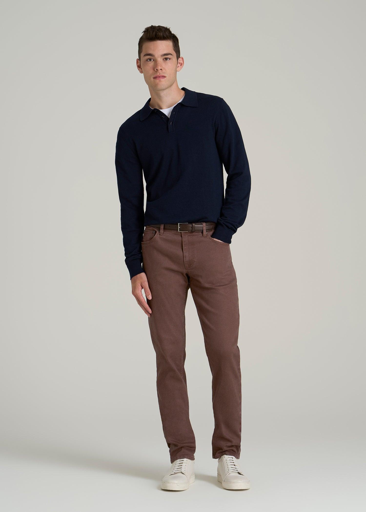 Carman Tapered Fit Colored Jeans for Tall Men in Dark Toffee Male Product Image