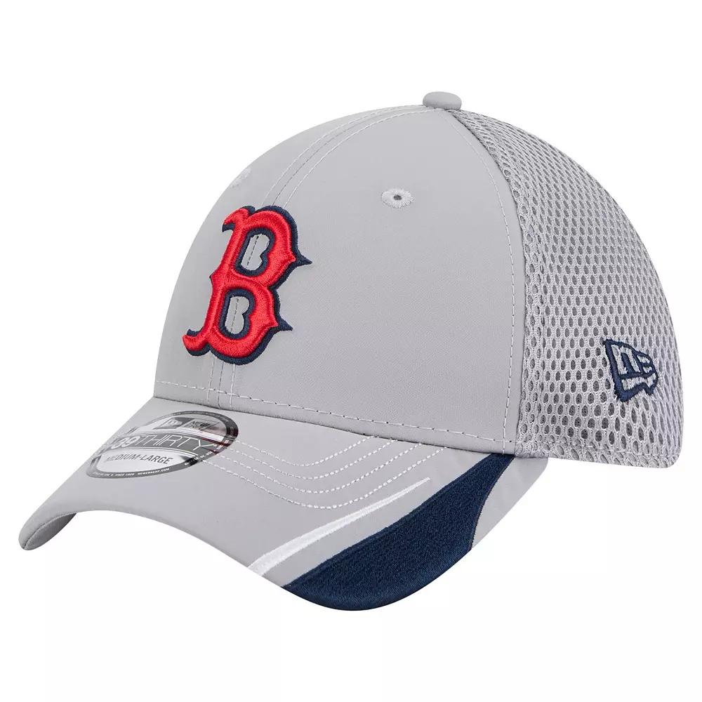 Men's New Era Gray Boston Red Sox Linear 39THIRTY Flex-Fit Hat,  Product Image