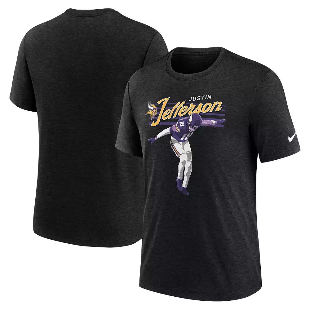 Men's Nike Justin Jefferson Heather Black Minnesota Vikings Player Graphic T-Shirt,  Product Image