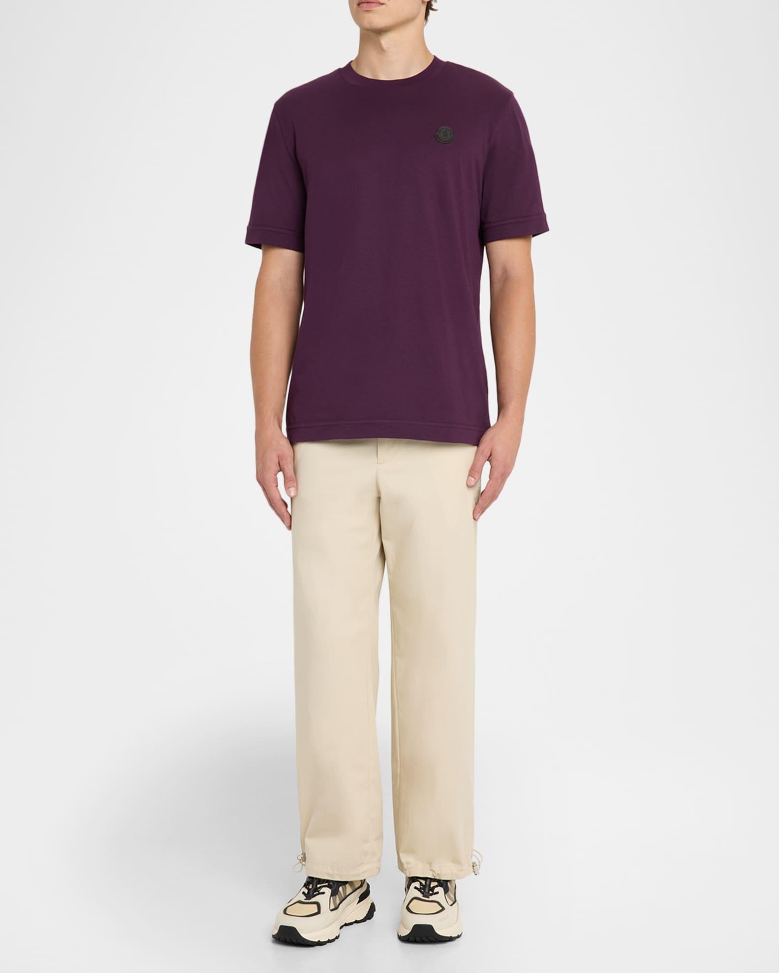 Men's Leather Logo Crewneck T-Shirt Product Image