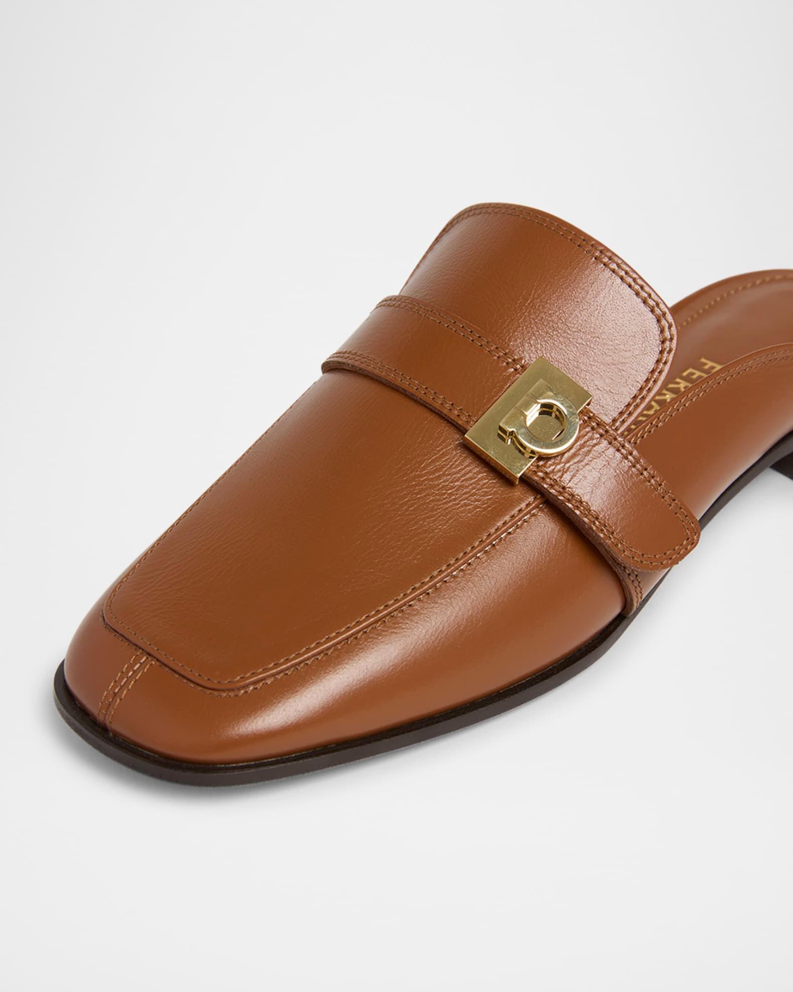 Mavira Leather Gancini Strap Loafer Mules Product Image