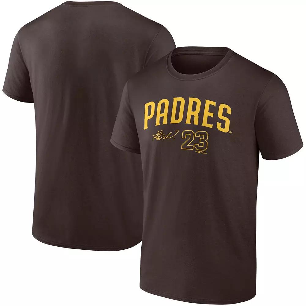 Men's Fanatics Branded Fernando Tatis Jr. Brown San Diego Padres Player Name & Number T-Shirt, Size: Large Product Image