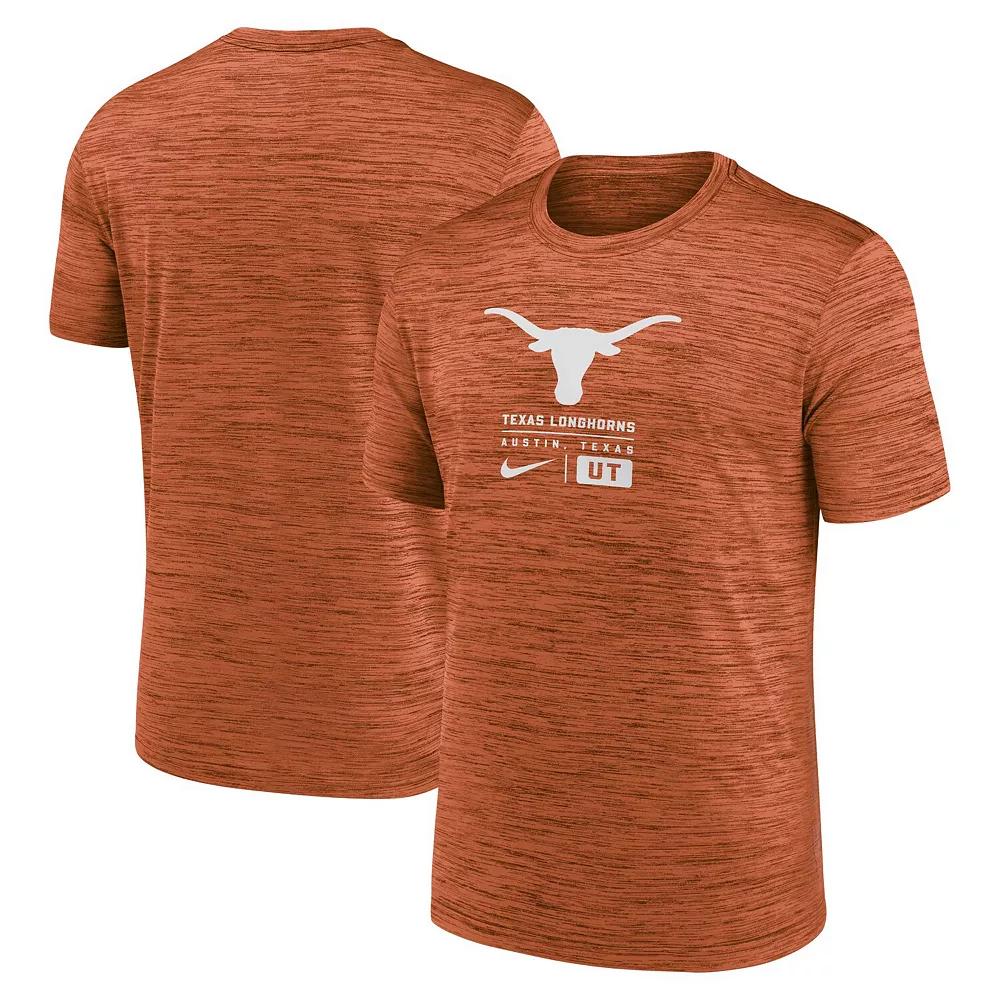 Men's Nike Cardinal Texas Orange Campus Center Block Velocity Performance T-Shirt,  Product Image