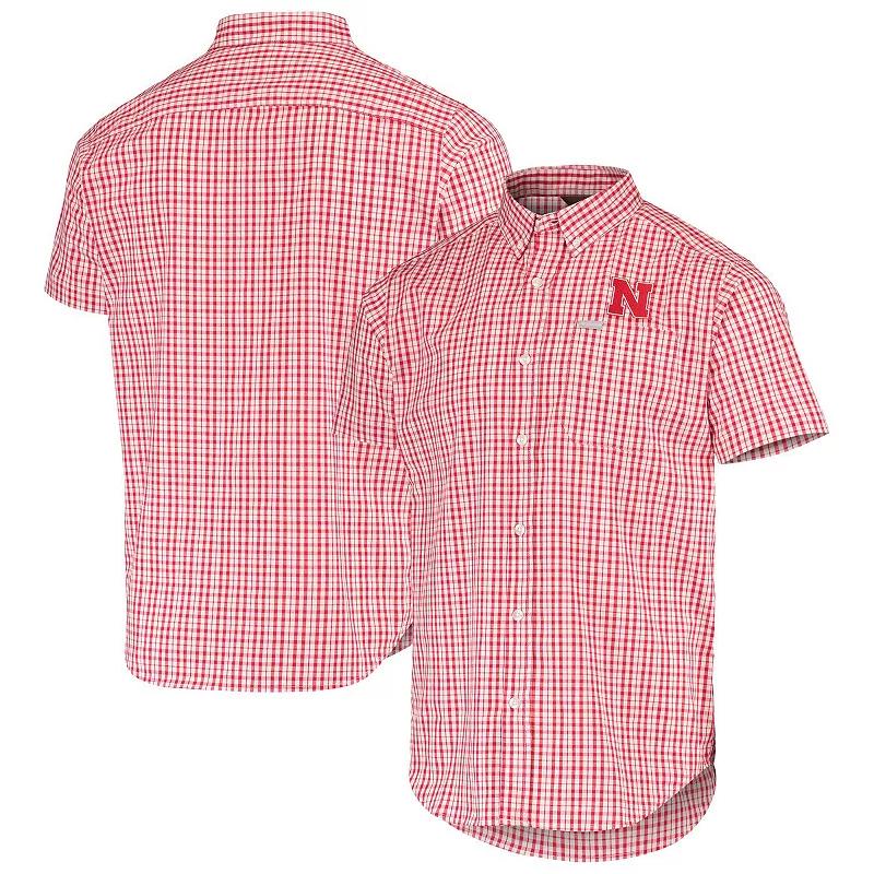 Mens Columbia Scarlet Nebraska Huskers Rapid Rivers Logo Button-Down Shirt Product Image