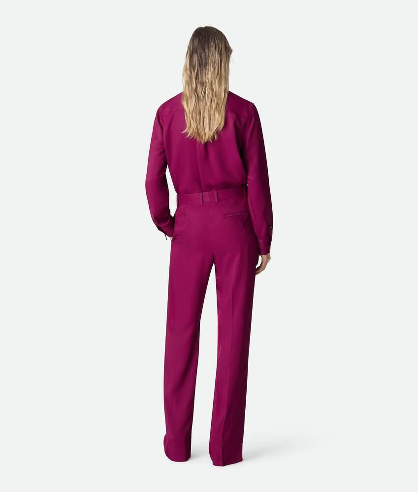 Women's Viscose And Silk Twill Pants in Wildberry Product Image