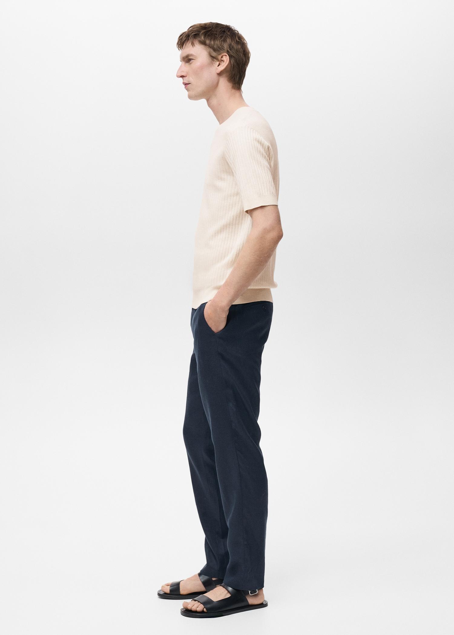 Slim-fit 100% linen pants - Men | MANGO USA Product Image