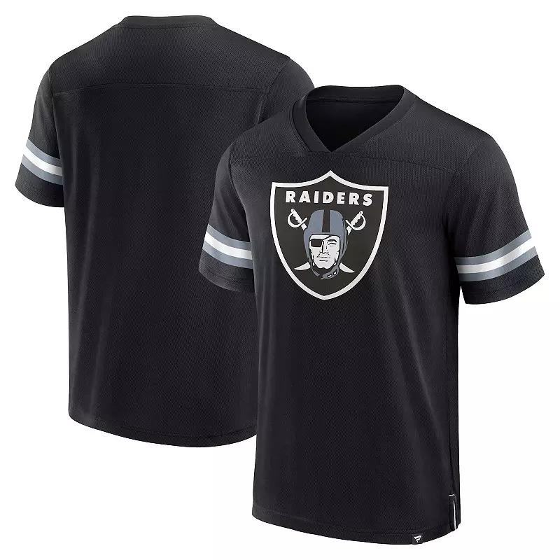 Men's Fanatics Branded Black Las Vegas Raiders Jersey Tackle V-Neck T-Shirt,  Product Image