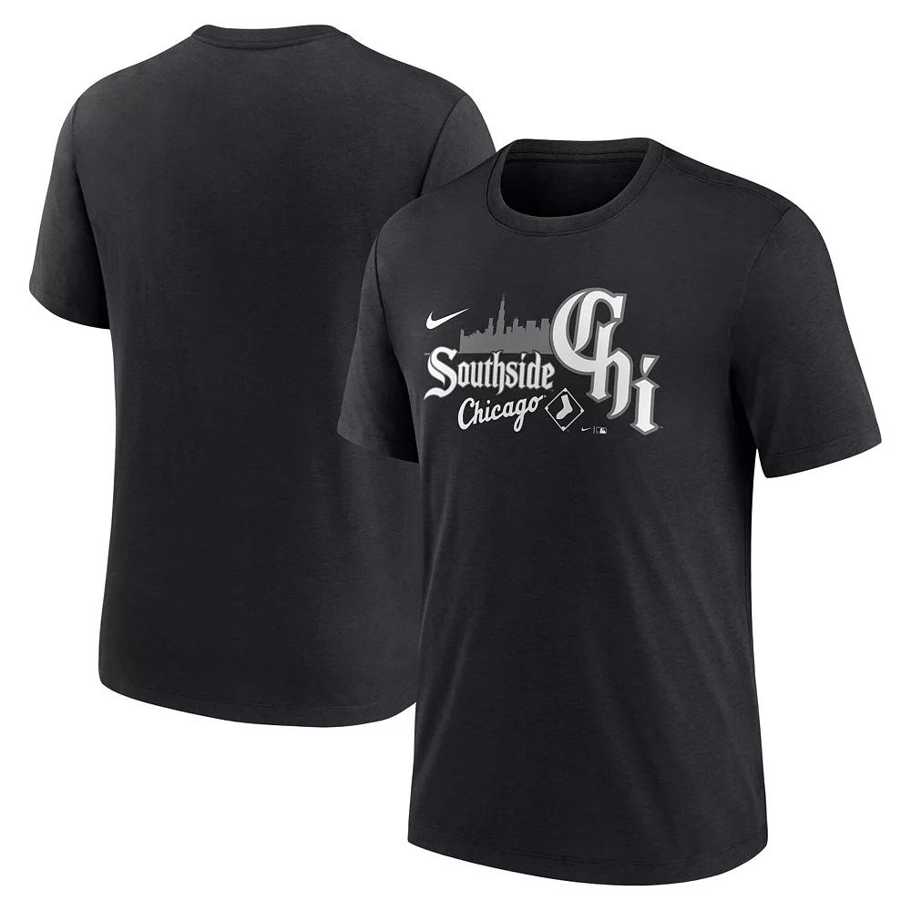Men's Nike Black Chicago White Sox City Connect Tri-Blend T-Shirt,  Product Image