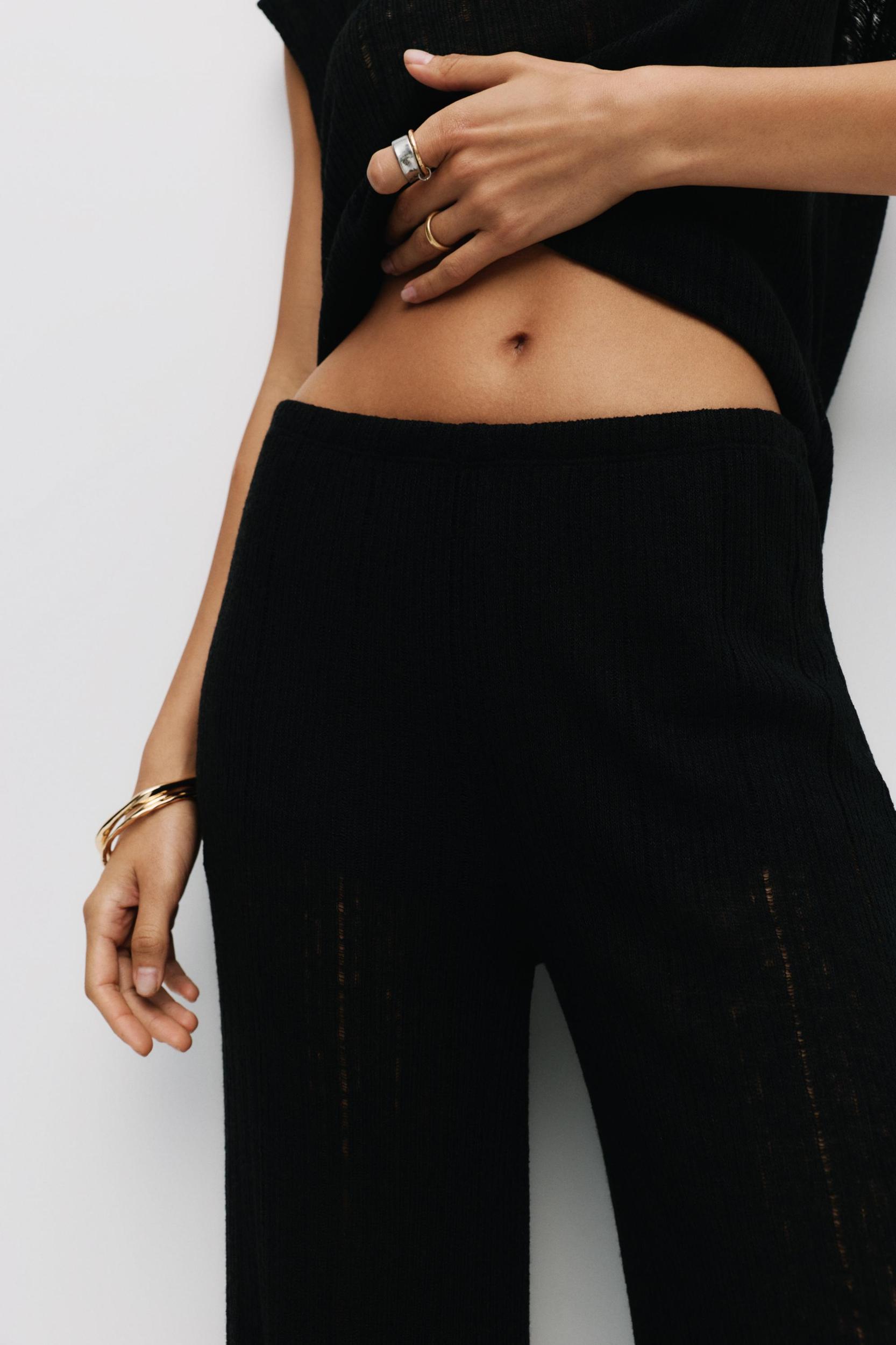 Pointelle knit trousers Product Image