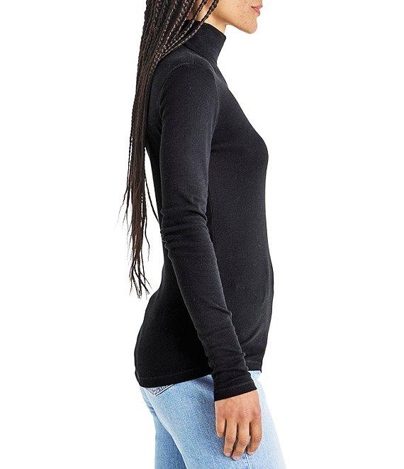 Splendid Ribbed Knit Turtleneck Long Sleeve Tee Product Image