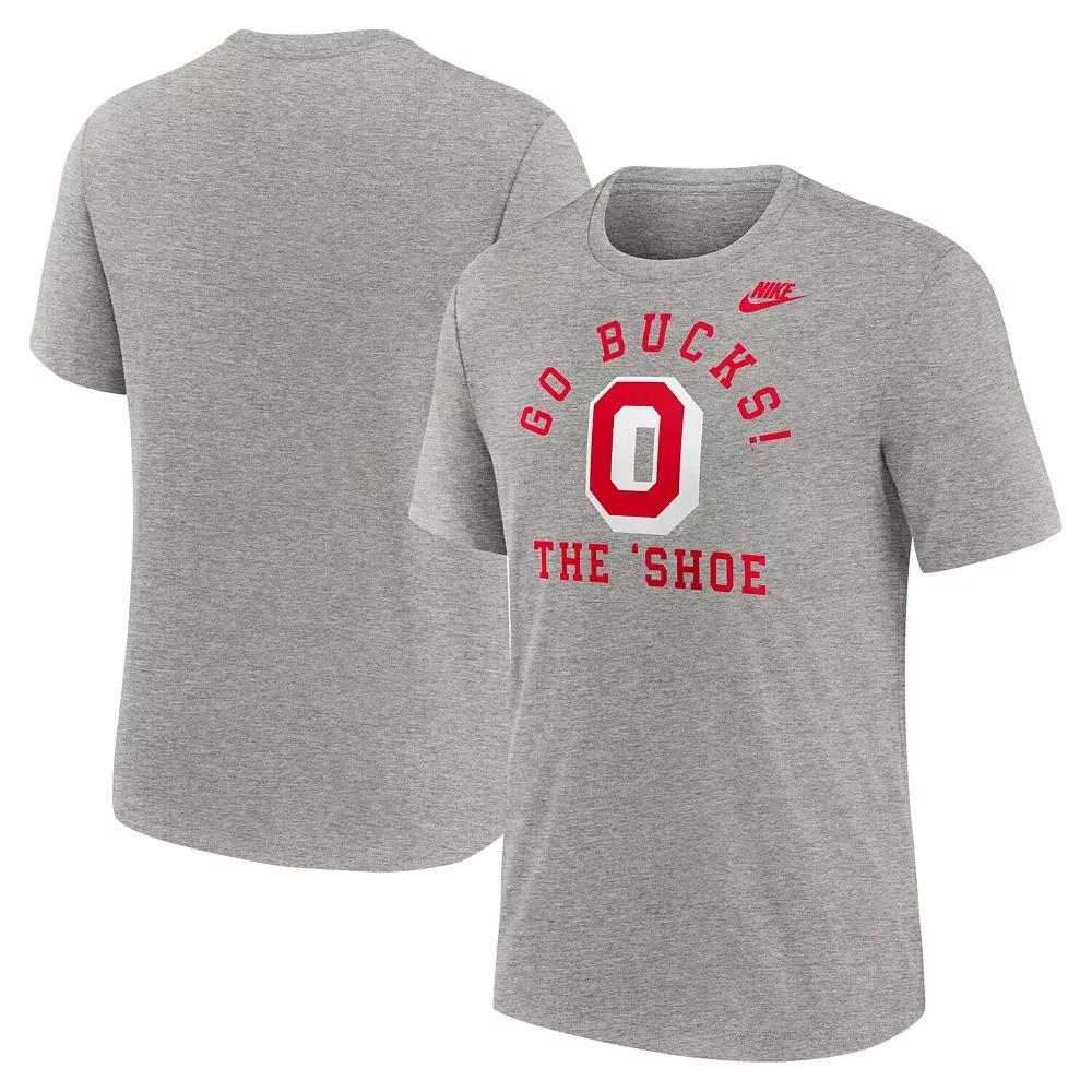 Men's Nike Heather Gray Ohio State Buckeyes Legacy Local Tri-Blend T-Shirt, Size: Small, Grey Product Image