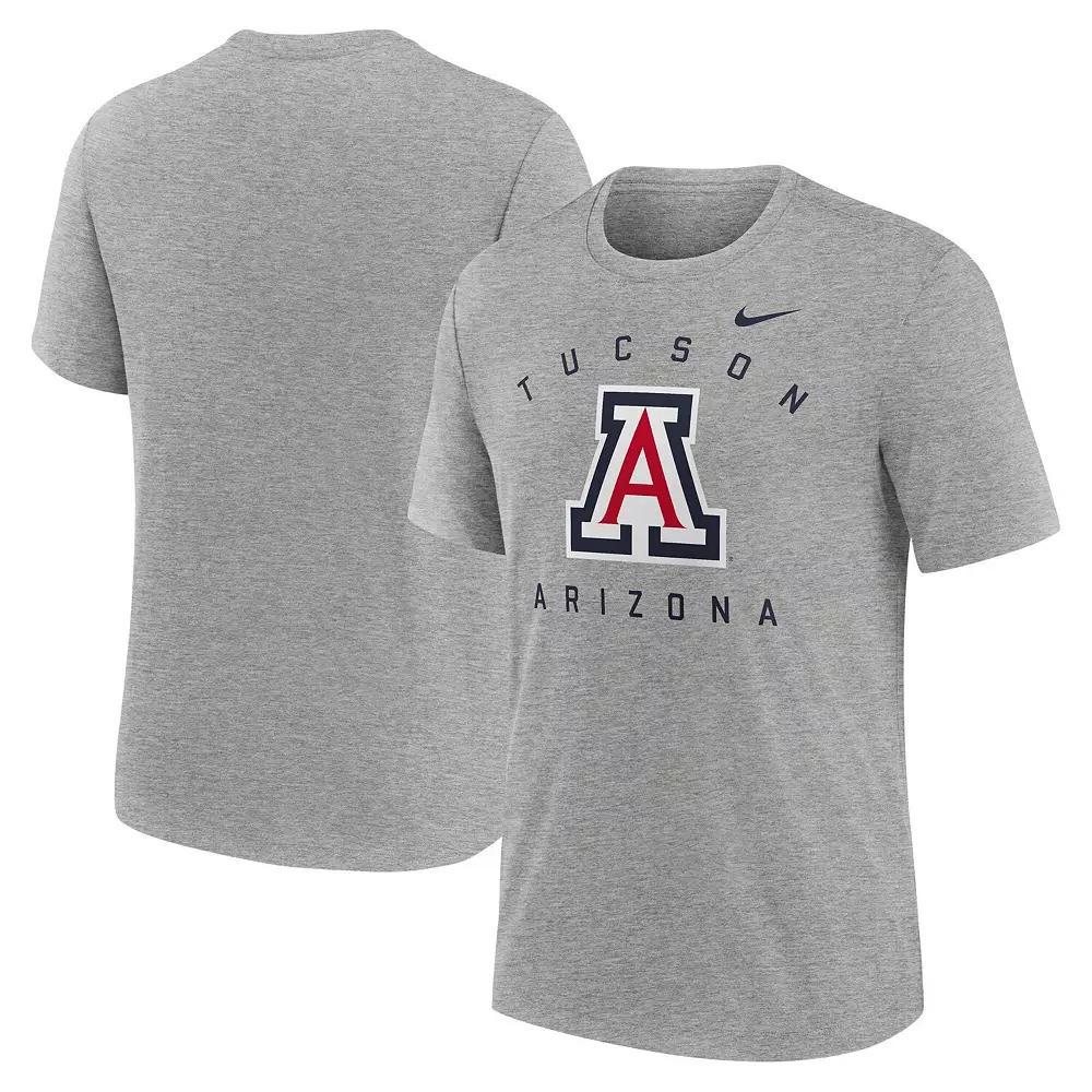 Men's Nike Heather Gray Arizona Wildcats Campus Primary Location Tri-Blend T-Shirt,  Product Image